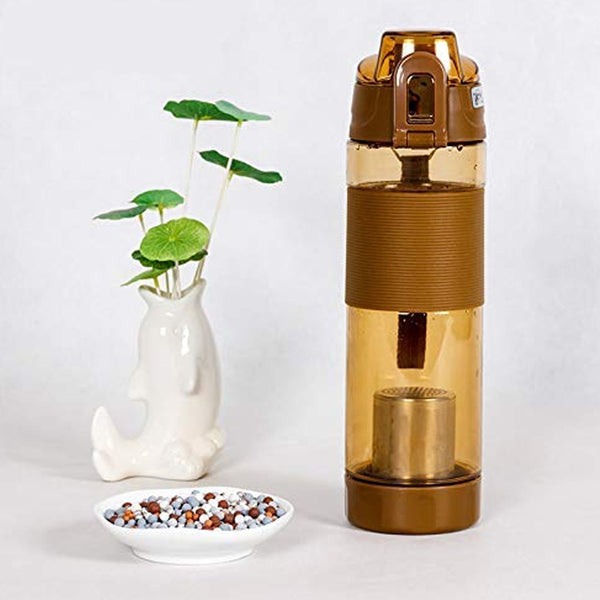 Alkaline Water Bottle with Food Grade Plastic, Stylish & Portable (Particulates Not Included)